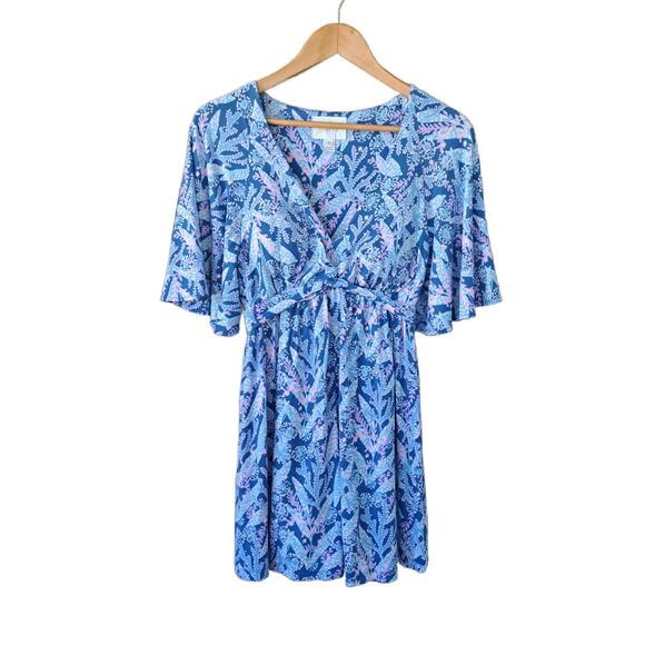 LILLY PULITZER Minka Skirted Romper Mini Dress Small Barton Blue Star Gazing - Picture 6 of 9